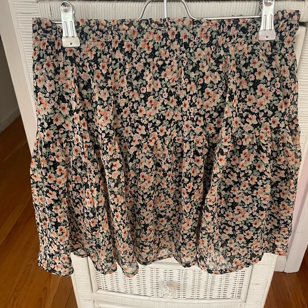 Fun floral polyester mini skirt by B Jewel